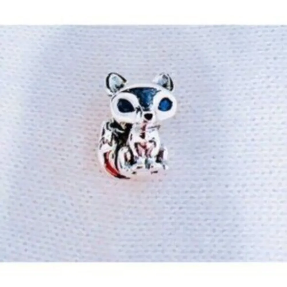 Blue-Eyed Fox Charm Charm Fit Pandora Bracelet S925 Sterling Silver